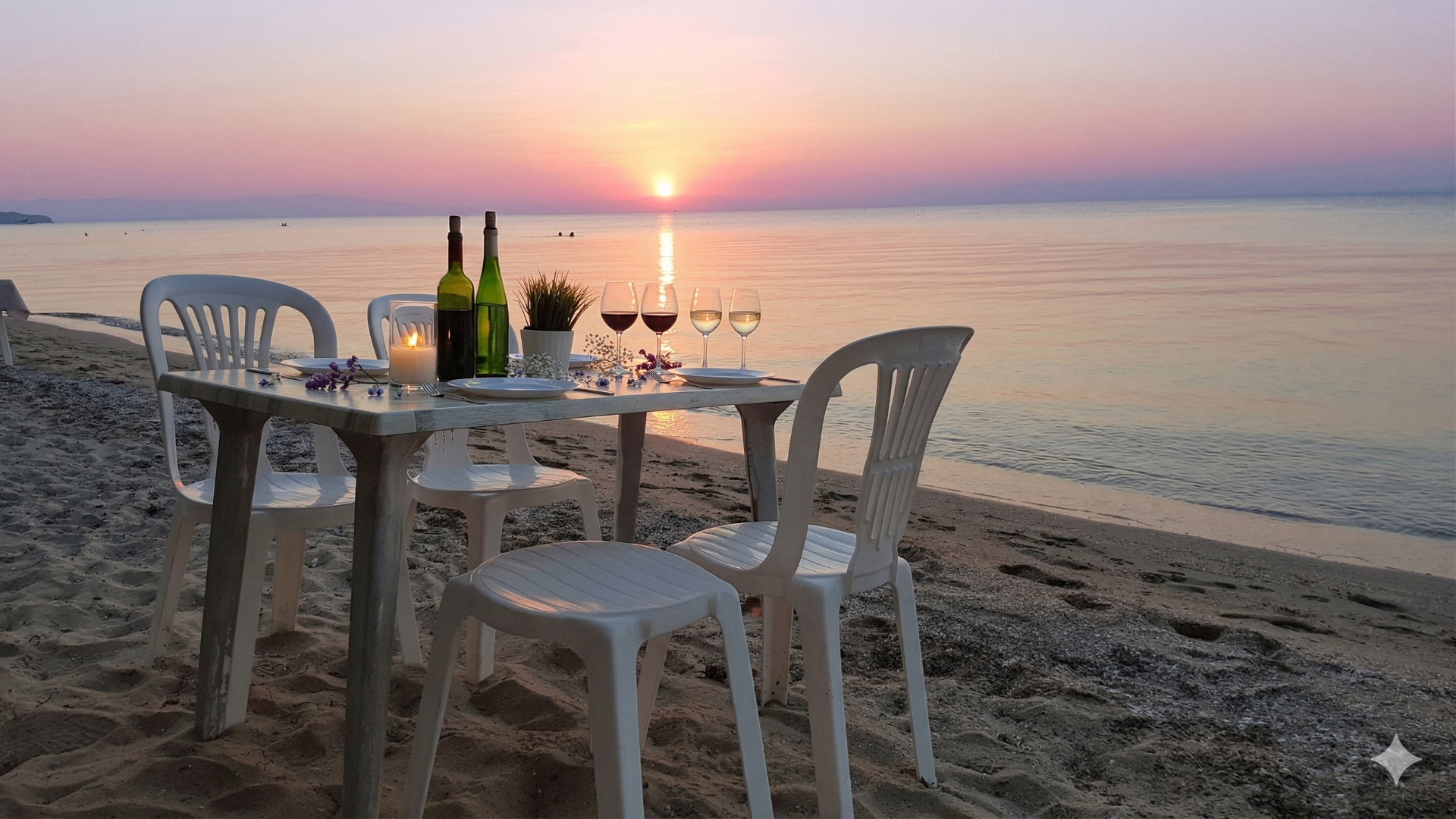 Table on the beach